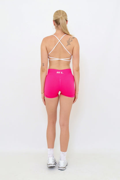 White cross strap sports bra