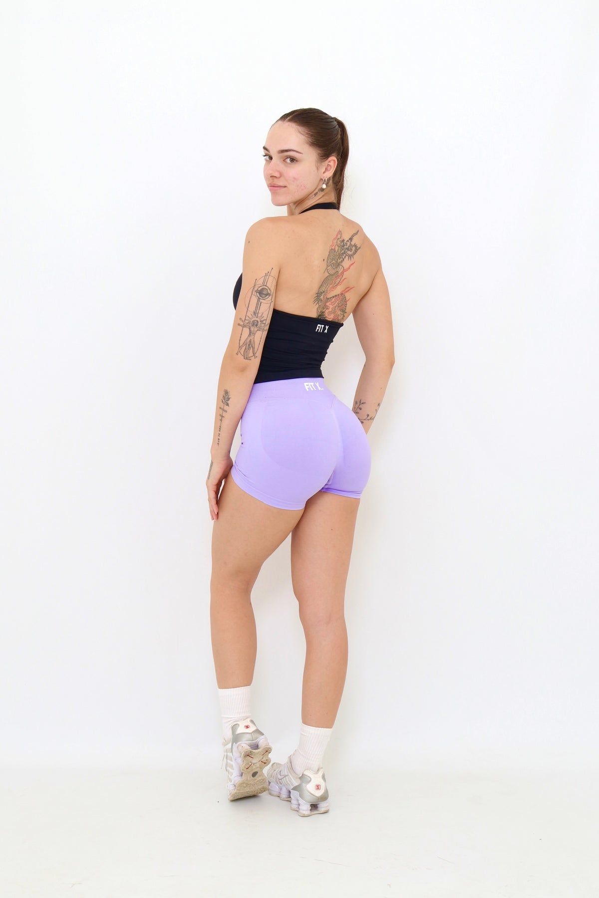 Lavender sculpt shorts