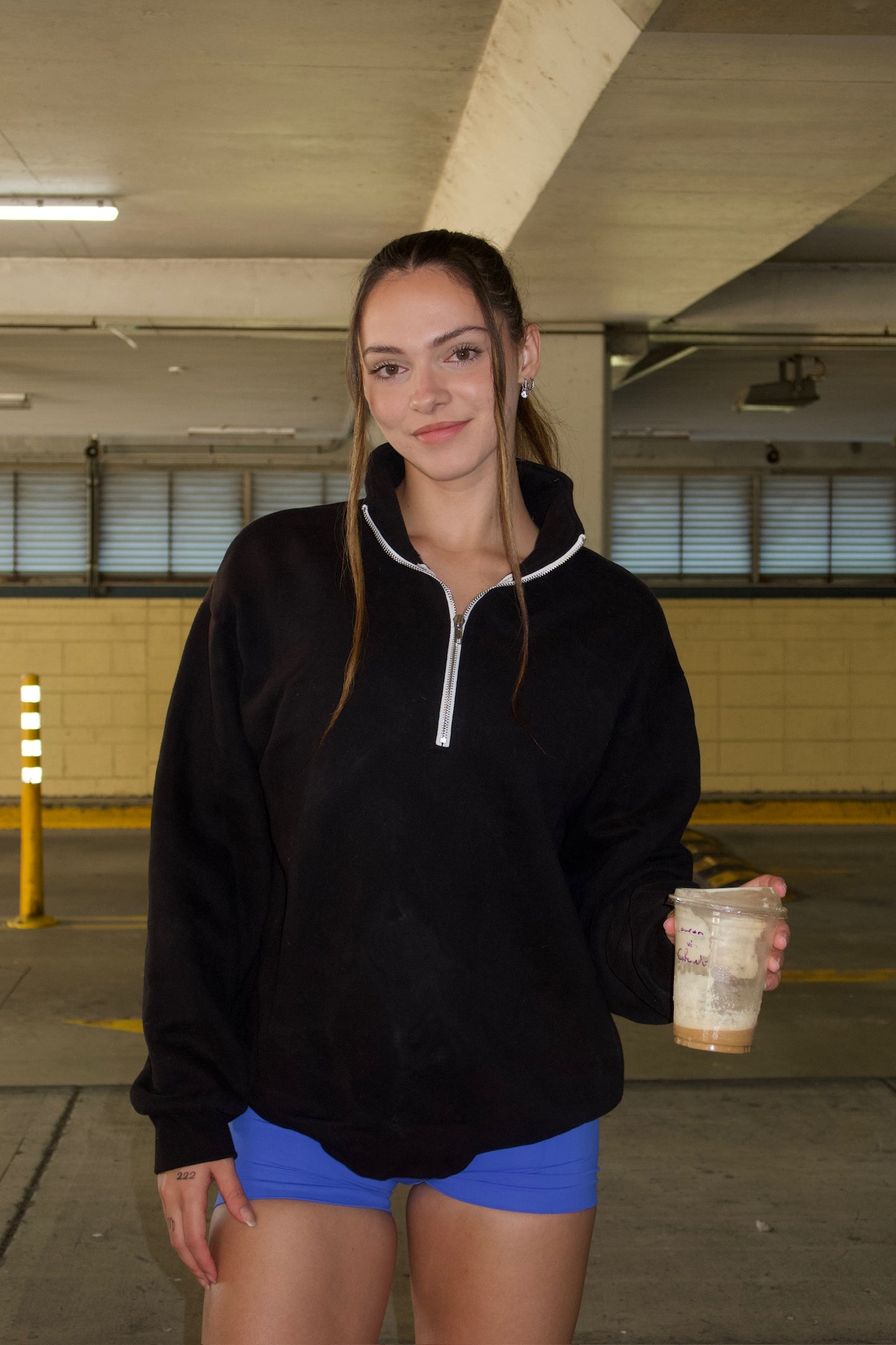 QUARTER ZIP BLACK JUMPER