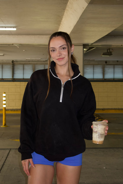 QUARTER ZIP BLACK JUMPER