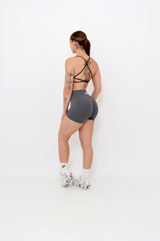 Charcoal grey sculpt shorts