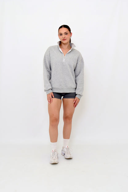 QUARTER ZIP GREY JUMPER