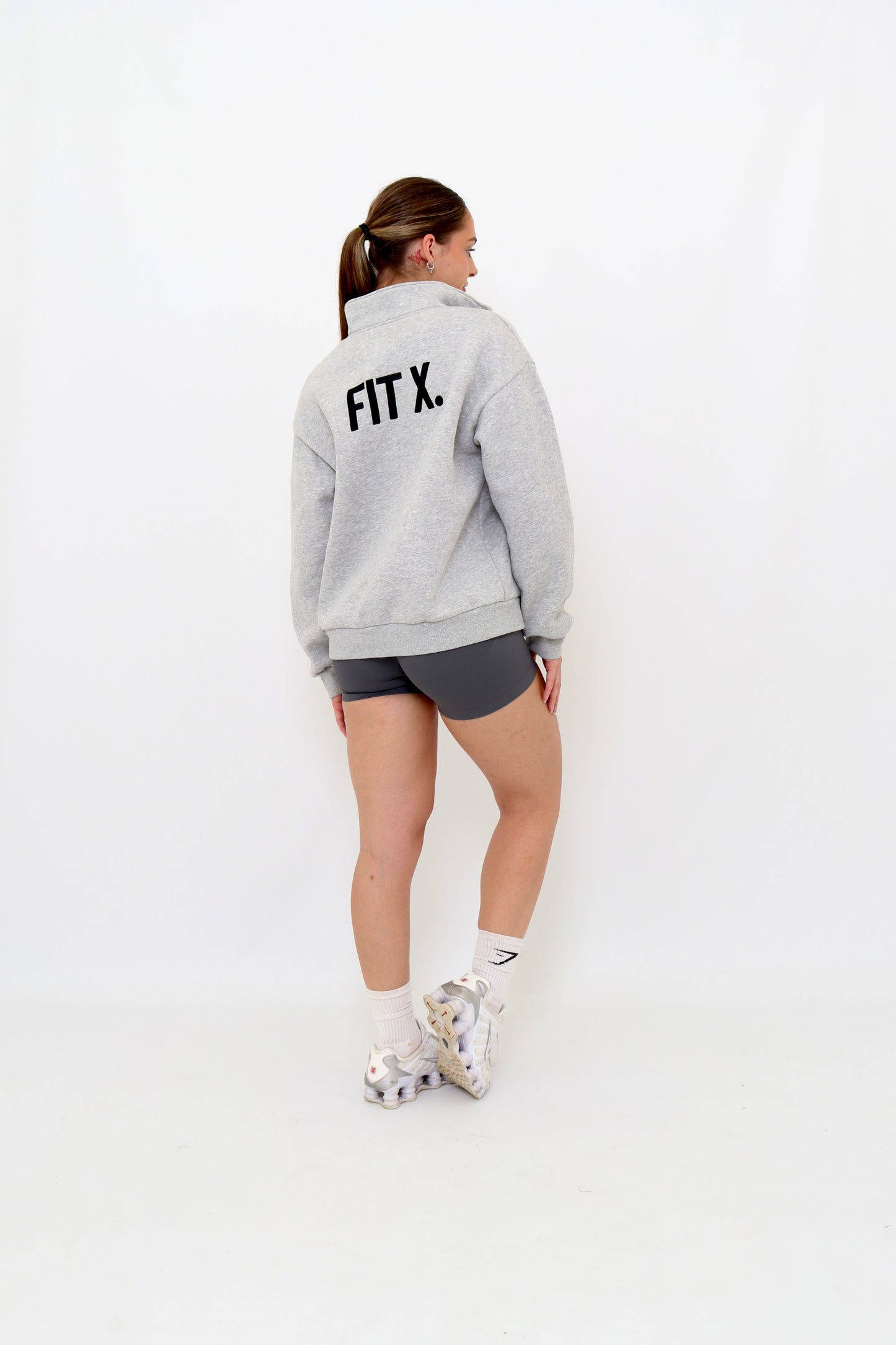 QUARTER ZIP GREY JUMPER