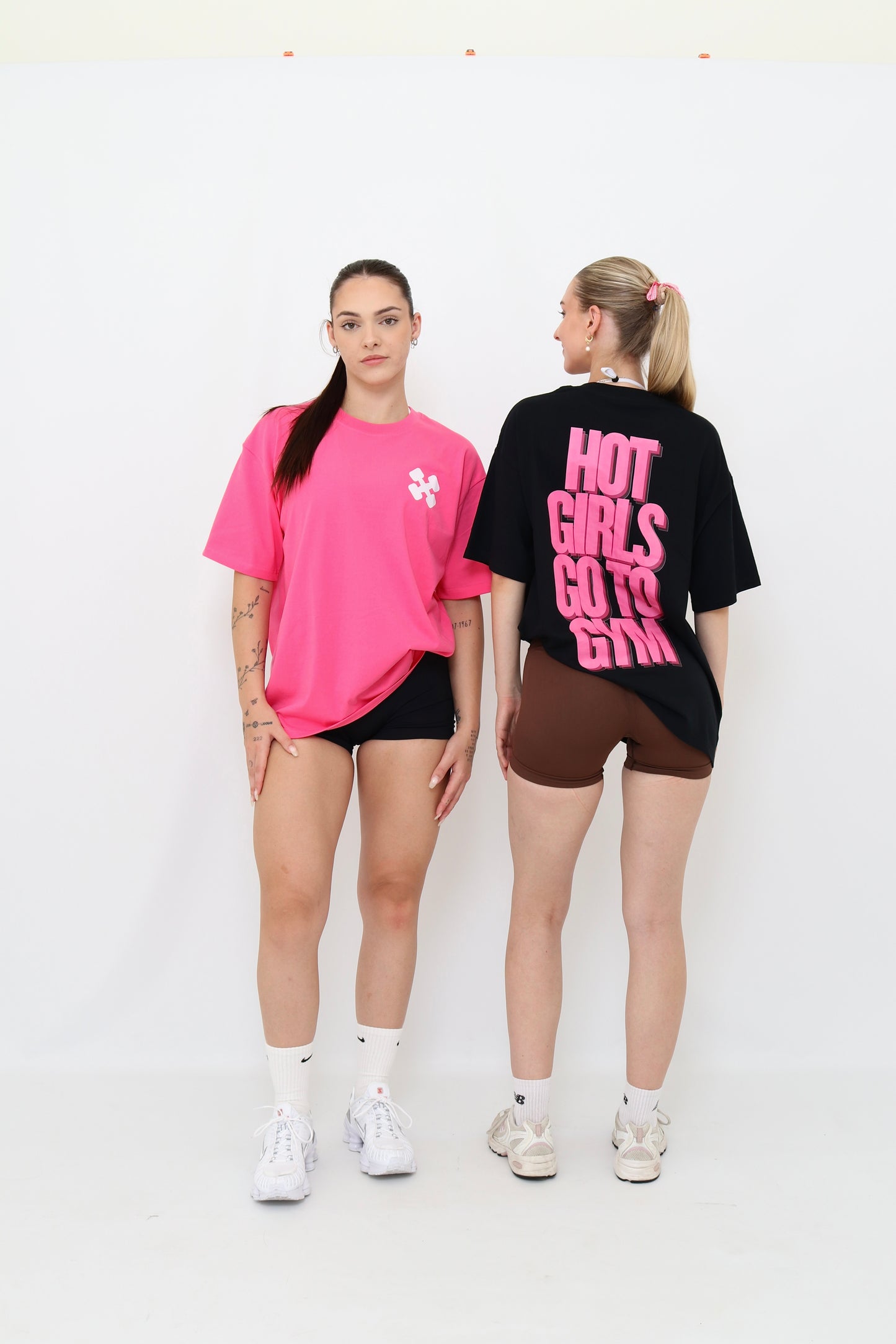 black oversized tee